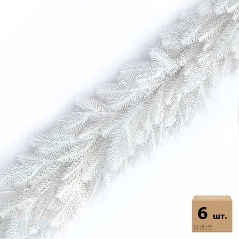 Хвойні гірлянди Lux литі білі (упаковка 6 штук по 1,2 м) 113/120/6/W фото