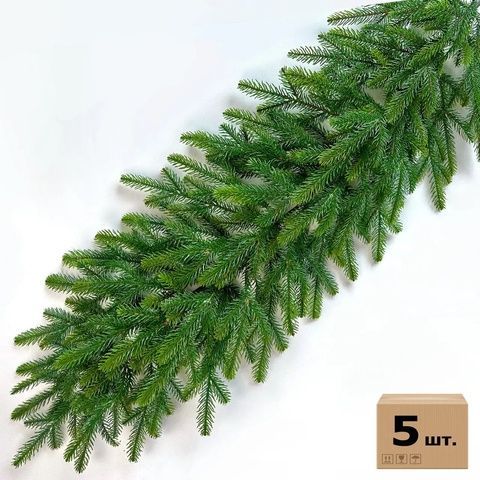 ХВОЙНА ГІРЛЯНДА FOREST ЛИТА 200 СМ ЗЕЛЕНА З САЛАТОВИМИ КІНЧИКАМИ (ЕФЕКТ МОЛОДОЇ ХВОЇ), УПАКОВКА 5 ШТ.  263/200/5/Mix фото